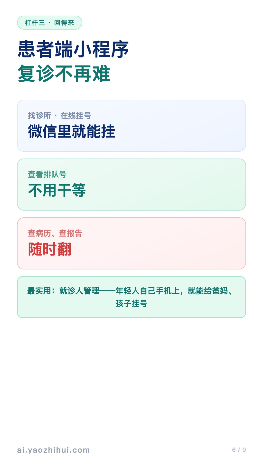 患者微信小程序在线挂号查排队查报告子女代挂号