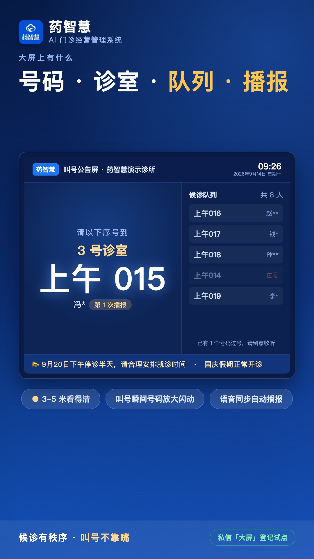候诊大屏界面